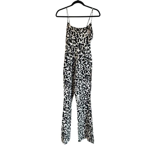 LITA by Ciara Tie Front Cheetah Print Jumpsuit Black White Size XXS NWT - Picture 2 of 11